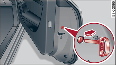 Passenger's door/rear doors*: Locking manually